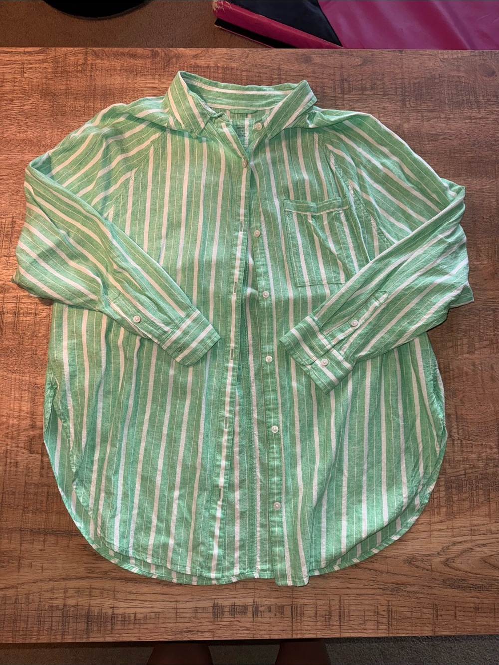 Aerie striped linen button up